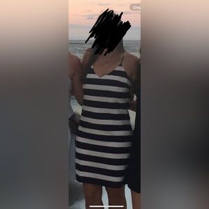 J Crew Navy and White Stripped Dress